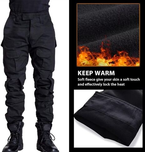 TRGPSG Men's Fleece Lined Hiking Pants, Winter Cargo Pants, Snow Ski Pants Tactical Outdoor Trousers with Multi-Pocket. in Kuwait