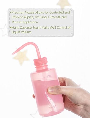 Melphoe 2Pcs 250ml 500ml Tattoo Wash Bottle, Plastic Squeeze Medical Lab Washing Bottle, Succulent Watering Can, Lash Water Bottle, 750ml, Pink in Saudi Arabia