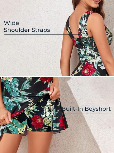 MiYang Women's Plus-Size Flower Printing Shaping Body One Piece Swim Dresses Swimsuit in Kuwait