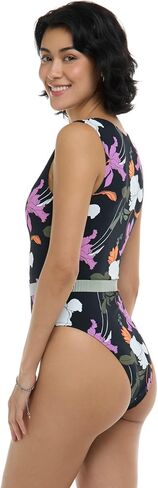 Body Glove Women's Standard Ezry V-Neck One Piece Swimsuit with Belted Detail in Kuwait