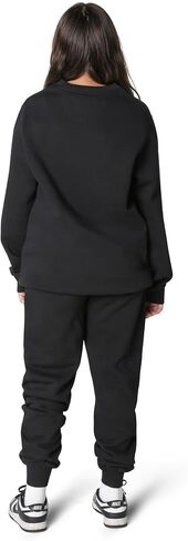 EVERYDAY KIDS Girls’ Black Cotton Fleece Sweatpants; Girls’ Activewear Jogger Pants - Soft and Breathable Cotton/Poly Blend (Size 18/20, Black) in Kuwait