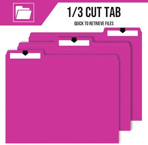 File Folders 120 Pack Colored File Folder Letter Size, 1/3 Cut Tab Filing Folders for Office School Business File Document Organization, (Orange) in Saudi Arabia
