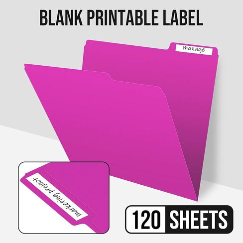 File Folders 120 Pack Colored File Folder Letter Size, 1/3 Cut Tab Filing Folders for Office School Business File Document Organization, (Orange) in Saudi Arabia