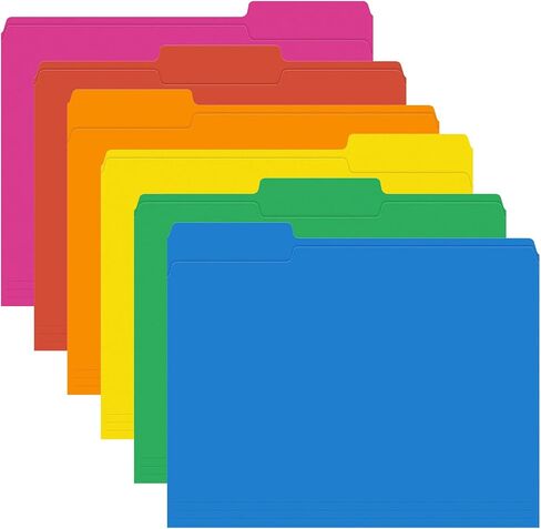 File Folders 120 Pack Colored File Folder Letter Size, 1/3 Cut Tab Filing Folders for Office School Business File Document Organization, (Orange) in Saudi Arabia