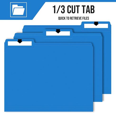File Folders 120 Pack Colored File Folder Letter Size, 1/3 Cut Tab Filing Folders for Office School Business File Document Organization, (Orange) in Saudi Arabia