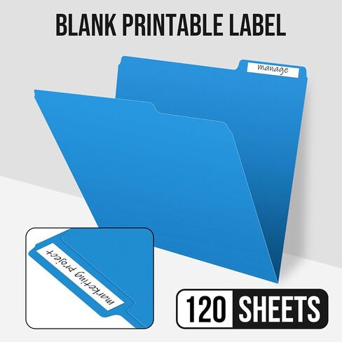 File Folders 120 Pack Colored File Folder Letter Size, 1/3 Cut Tab Filing Folders for Office School Business File Document Organization, (Orange) in Saudi Arabia