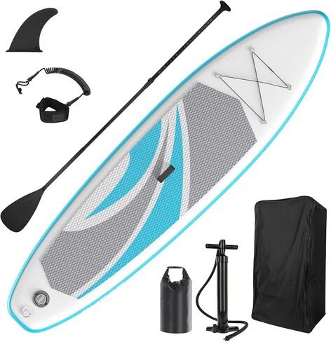 لوح التجديف القابل للنفخ من AKASO، لوح تجديف قابل للنفخ مقاس 10x30x6، لوح تجديف للبالغين باللون الرمادي in Kuwait