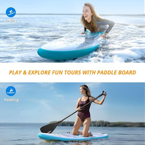 لوح التجديف القابل للنفخ من AKASO، لوح تجديف قابل للنفخ مقاس 10x30x6، لوح تجديف للبالغين باللون الرمادي in Kuwait