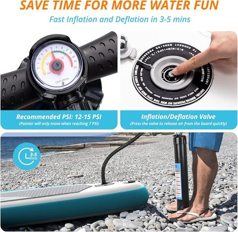 لوح التجديف القابل للنفخ من AKASO، لوح تجديف قابل للنفخ مقاس 10x30x6، لوح تجديف للبالغين باللون الرمادي in Kuwait