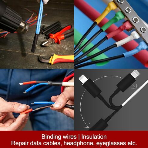 Chanzon 140 Pcs Heat Shrink Tubing Kit, 3:1 Black Sleeving Heat Shrink Wrap Tubing with Length 3.5" (inch), Marine Grade Electrical Waterproof Polyolefin Heat-Shrink Tube in Saudi Arabia