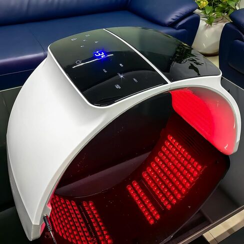 Holsn LED قناع الوجه العلاج بالضوء - 7 ألوان فوتون LED العلاج بالضوء للوجه والرقبة والجسم، قناع العلاج بالضوء الأحمر الاحترافي للوجه جهاز العلاج بالضوء المنزلي Solon Spa، الوقت المحدد مسبقًا ووضع الدورة in Kuwait