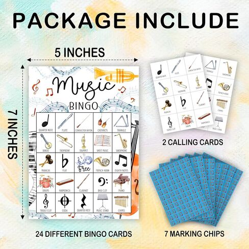 Music Bingo Games For Adults, Music Birthday Party Bingo Game Set, Music Games Bingo Cards, Music Themed Bingo Favors For Family Singers Music Lovers, Music Party Activity Game Decor & Supplies -03 in Saudi Arabia