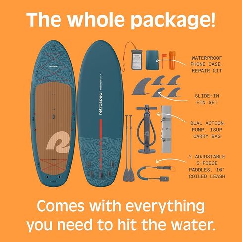 Retrospec Weekender Crew بطول 12 قدمًا وXL لوح مجداف متعدد الأشخاص من أجل 2-5 أشخاص، مقاوم للثقب ومتين، سعة 500 و1050 رطل خفيف الوزن iSUP لوح مجداف قابل للنفخ in Kuwait