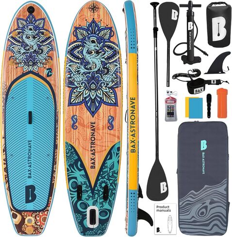 Inflatable Stand Up Paddle Board 11' x 32'' x 6'' Paddleboard with Sup Accessories Backpack, Pump, Adjustable Leash for Adults & Youth of All Skill Levels in Saudi Arabia