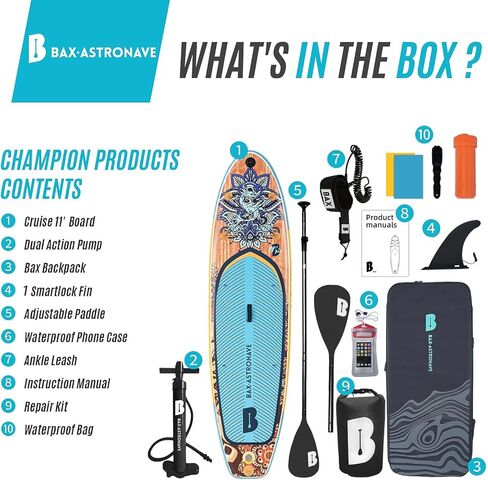 Inflatable Stand Up Paddle Board 11' x 32'' x 6'' Paddleboard with Sup Accessories Backpack, Pump, Adjustable Leash for Adults & Youth of All Skill Levels in Saudi Arabia