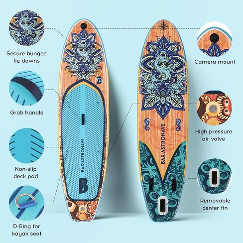 Inflatable Stand Up Paddle Board 11' x 32'' x 6'' Paddleboard with Sup Accessories Backpack, Pump, Adjustable Leash for Adults & Youth of All Skill Levels in Saudi Arabia