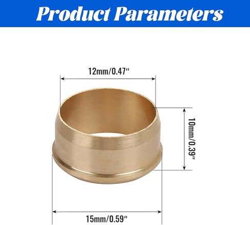 Brass Compression Sleeves Ferrules，12mm Tube OD Brass Compression Fitting Brass Tube Fittings (10 Pcs) in Saudi Arabia