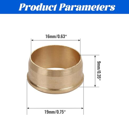 Brass Compression Sleeves Ferrules，12mm Tube OD Brass Compression Fitting Brass Tube Fittings (10 Pcs) in Saudi Arabia