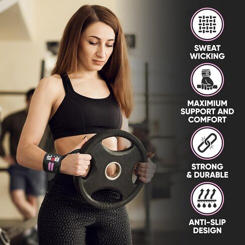 أغطية معصم لرفع الأثقال، أحزمة معصم عالية الجودة 18 بوصة لرفع الأثقال، أغطية معصم لرفع الأثقال مع حلقة إبهام لتجعيد الشعر، تدريب رفع الأثقال للرجال والنساء in Kuwait