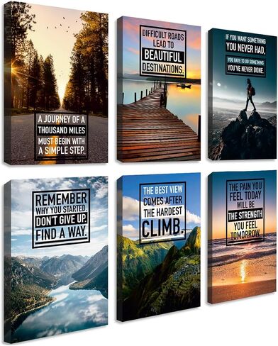 Inspirational Motivational Posters - Positive Affirmations, Uplifting Quotes, Wall Art Decor for Office, Home, Gym - Set of 6 11x17" Motivational Posters for Office Decor Inspirational Quotes Wall Art in Saudi Arabia