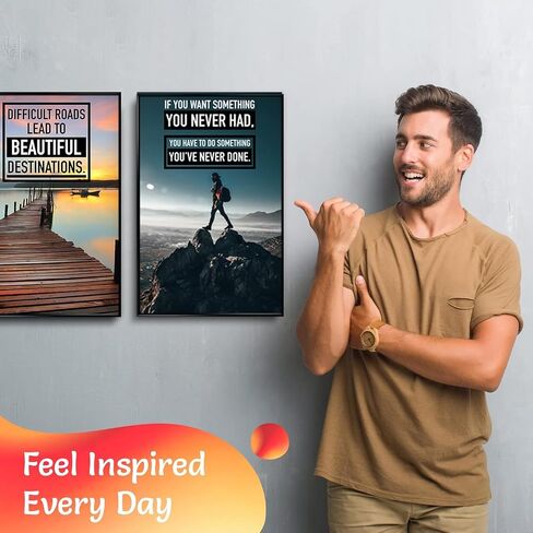 Inspirational Motivational Posters - Positive Affirmations, Uplifting Quotes, Wall Art Decor for Office, Home, Gym - Set of 6 11x17" Motivational Posters for Office Decor Inspirational Quotes Wall Art in Saudi Arabia