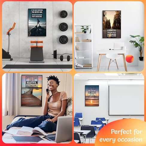 Inspirational Motivational Posters - Positive Affirmations, Uplifting Quotes, Wall Art Decor for Office, Home, Gym - Set of 6 11x17" Motivational Posters for Office Decor Inspirational Quotes Wall Art in Saudi Arabia