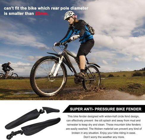 Bicycle Mudguard for 24/26/27.5 Inches,Universal Full Coverage Thicken Widen Bicycle Fenders Set Front & Rear Adjustable Mountain Bike,Mountain Road Mountain Bike Mudguard Set in Saudi Arabia