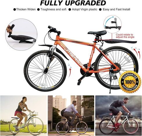 Bicycle Mudguard for 24/26/27.5 Inches,Universal Full Coverage Thicken Widen Bicycle Fenders Set Front & Rear Adjustable Mountain Bike,Mountain Road Mountain Bike Mudguard Set in Saudi Arabia
