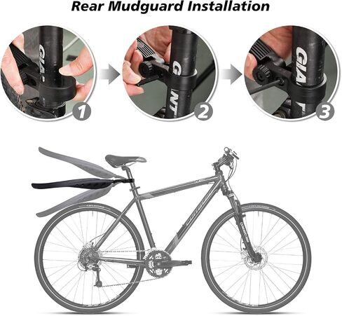 Bicycle Mudguard for 24/26/27.5 Inches,Universal Full Coverage Thicken Widen Bicycle Fenders Set Front & Rear Adjustable Mountain Bike,Mountain Road Mountain Bike Mudguard Set in Saudi Arabia