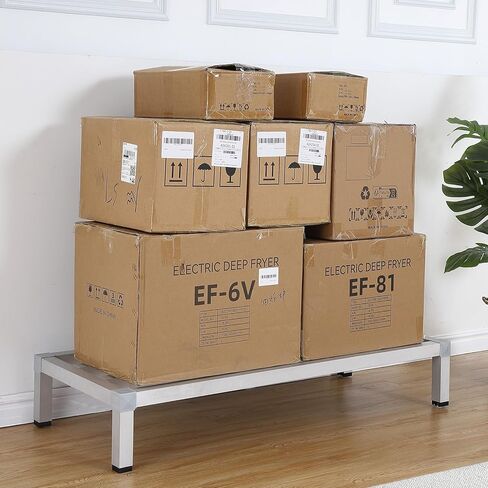 رف ألومنيوم مقاس 48 بوصة × 14 بوصة × 8 بوصة | سعة 1000 رطل | رف منخفض للتخزين خارج الأرضية في المطاعم والمطابخ ومحلات السوبر ماركت ومحلات البقالة in Kuwait