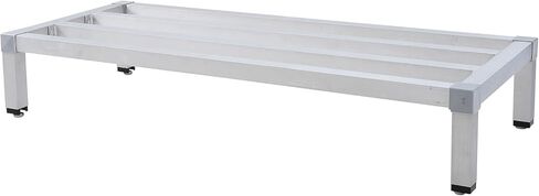 رف ألومنيوم مقاس 48 بوصة × 14 بوصة × 8 بوصة | سعة 1000 رطل | رف منخفض للتخزين خارج الأرضية في المطاعم والمطابخ ومحلات السوبر ماركت ومحلات البقالة in Kuwait