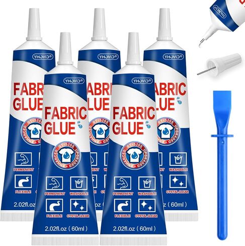 Fabric Glue for Clothing Permanent Washable, Liquid Stitch Fabric Adhesive, Anti-Fray Check, Super No-Sew Clear Fusion Glue for All Patches, 24 Hour Dry and Waterproof in Kuwait