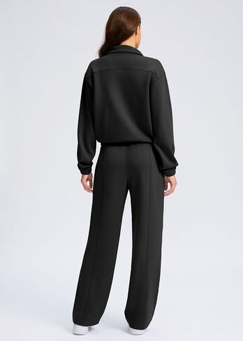 SANTINY Sweatsuits Women 2 Piece Outfit Oversized Sweatshirt Wide Leg Sweatpants Matching Set Tracksuit Lounge sets in Saudi Arabia