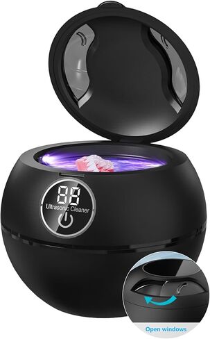 Ultrasonic Retainer Cleaner, 44kHz Sonic Cleaning Pod for Dentures, Aligners & Mouth Guards, 180ML, 3 Timer Settings, Portable for Dental Appliances & Jewelry in Saudi Arabia
