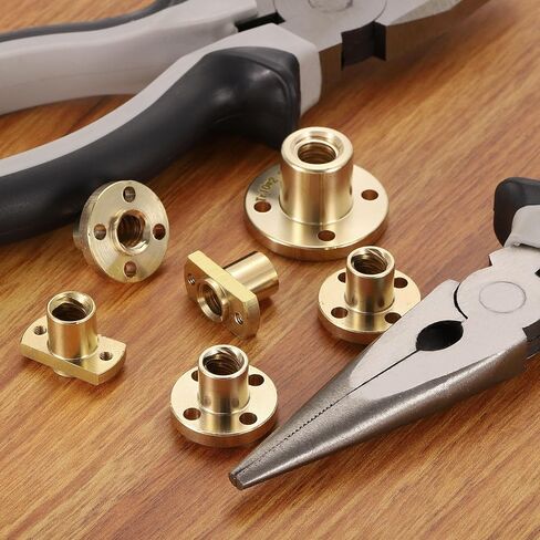 uxcell 4 Pcs Tr10x8 Lead Screw Brass Nut, Trapezoidal Nut Linear Screw Acme Thread Screw Replacing Brass Nut (2mm Pitch, 4 Start, 8mm Lead) for 3D Printer Accessories in Saudi Arabia