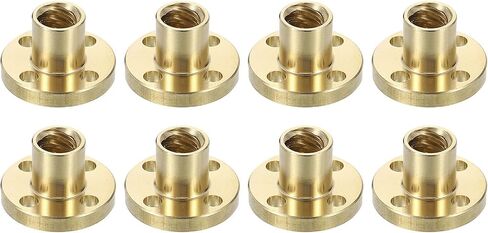 uxcell 4 Pcs Tr10x8 Lead Screw Brass Nut, Trapezoidal Nut Linear Screw Acme Thread Screw Replacing Brass Nut (2mm Pitch, 4 Start, 8mm Lead) for 3D Printer Accessories in Saudi Arabia