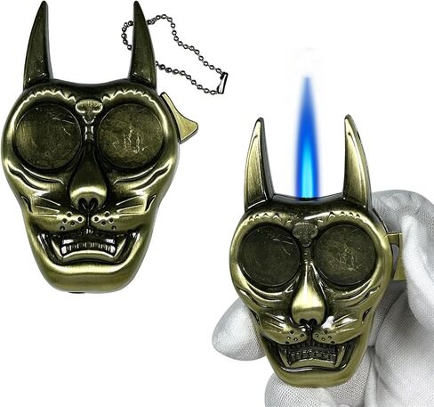 Creative Cool Metal Butane Torch Lighter, Funny Windproof Lighter, Refillable Lighters for Hiking Camping Fireplace Grill Camping BBQ Lighter (Without Gas)-Bronze in Saudi Arabia