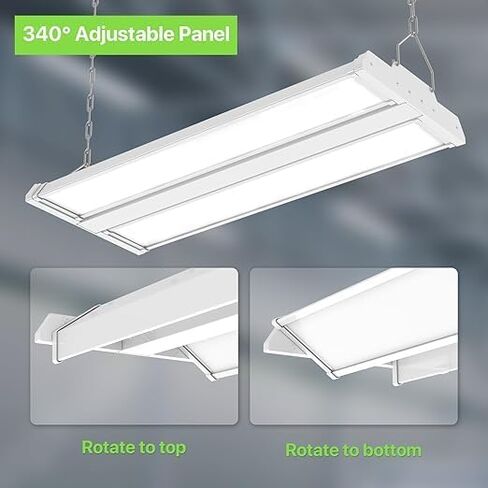 Linear High Bay Led Shop Light 2Pack, 150W 5000K LED High Bay Lights 20250lm 0-10V Dimmable, 135LM/W Hanging Light Fixture for Workshop, Supermarket, Warehouse cETL/DLC Listed in Saudi Arabia