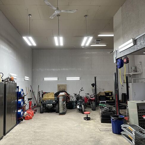 Linear High Bay Led Shop Light 2Pack, 150W 5000K LED High Bay Lights 20250lm 0-10V Dimmable, 135LM/W Hanging Light Fixture for Workshop, Supermarket, Warehouse cETL/DLC Listed in Saudi Arabia