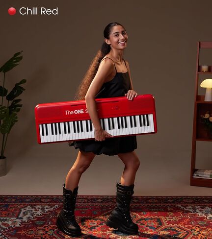 The ONE Smart Piano Sing, 61 Keys Keyboard Piano For Singing & Practice, Electric Piano For Music Lover & Beginner (Red) in Kuwait