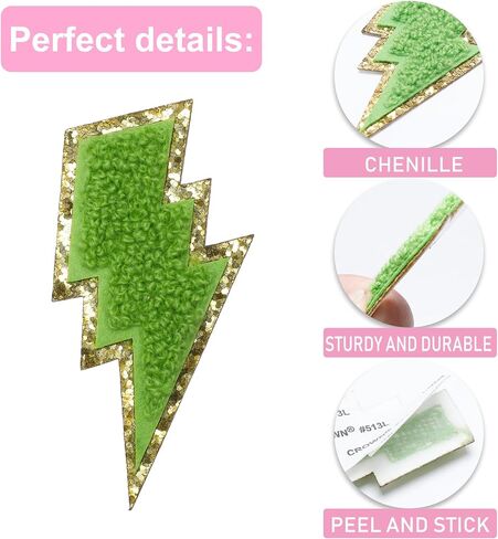 6 Pcs Smile Face Patches Self Adhesive Sew On Embroidered Colorful Chenille Gold Glitters Sticker for Cothing Jackets Jeans Hats Backpack Bag in Saudi Arabia