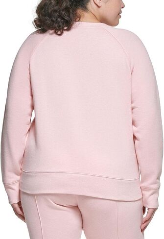 DKNY Sport Womens Plus Heathered Logo Sweatshirt Pink 3X in Saudi Arabia