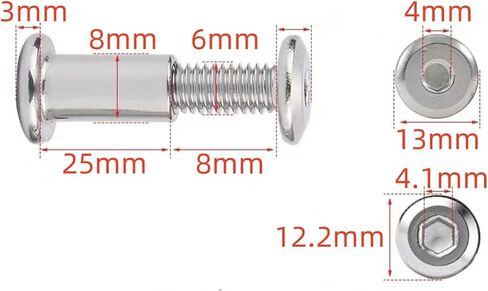 عمود لولبي NACX 5/16 بوصة (8 مم)، مثبت براغي ربط M6 × 20 مم، 304 من الفولاذ المقاوم للصدأ، 15 مجموعة in Saudi Arabia