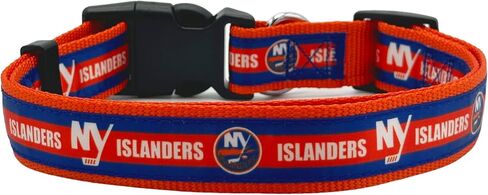 NHL PET Collar New York Islanders Dog Collar, Size Small Hockey Team Collar for Dogs & Cats. A Shiny & Colorful Dog & Cat Collar Licensed by The NHL in Saudi Arabia
