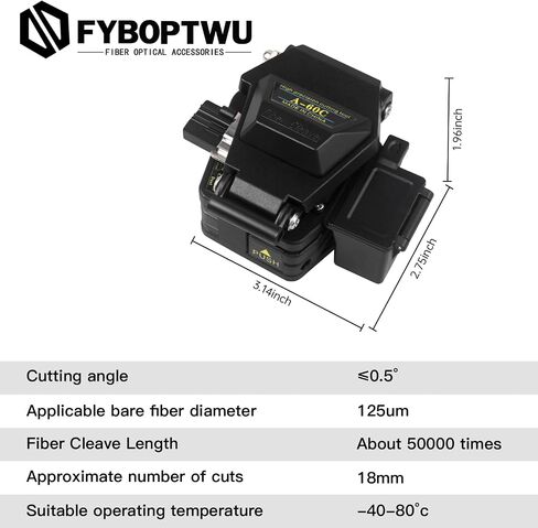 FTTH Optical Fiber Cleaver Fiber Optic Cleaver Cold Splicing Tool Cutting Machine 3 in 1 Function Metal Optical Fiber Cutter Tungsten Steel Sheet, 1pc Black in Kuwait