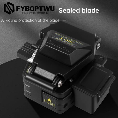 FTTH Optical Fiber Cleaver Fiber Optic Cleaver Cold Splicing Tool Cutting Machine 3 in 1 Function Metal Optical Fiber Cutter Tungsten Steel Sheet, 1pc Black in Kuwait