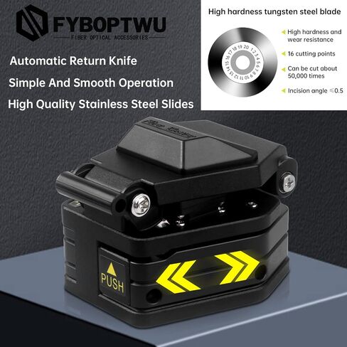 FTTH Optical Fiber Cleaver Fiber Optic Cleaver Cold Splicing Tool Cutting Machine 3 in 1 Function Metal Optical Fiber Cutter Tungsten Steel Sheet, 1pc Black in Kuwait