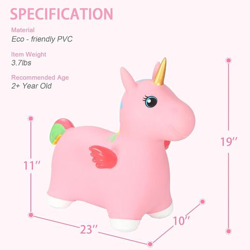 INPANY Teddy Bear Bouncy Horse Hopper Toys, Toddlers Bouncing Animal, Inflatable Hopping Buddies, Kid Ride on Rubber Bouncer, Outdoor Indoor Baby Cute Birthday Gifts for 2 3 4 Year Old Girls Boys in Saudi Arabia