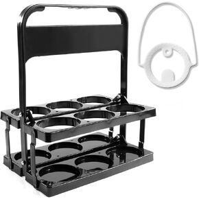 Drink Carrier for Delivery - Plastic Drink Carrier with Handle - Foldable Beverage Caddy for Take Out Delivery Ubereats Doordash Grubhub Postmates Drivers - Includes Silicone Single Drink Carrier