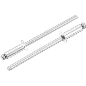 uxcell 50Pcs 1/8" x 3/8" 304 Stainless Steel Countersunk Blind Rivet, Open-End Type Blind Rivets for DIY, Sheet Metal, Automotive Repairs, Furniture, Boat, and Duct Work (Silver)